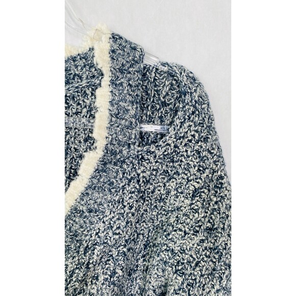 Wildfox Sweater Women M Black White Oversized Distressed V-neck - Picture 4 of 11